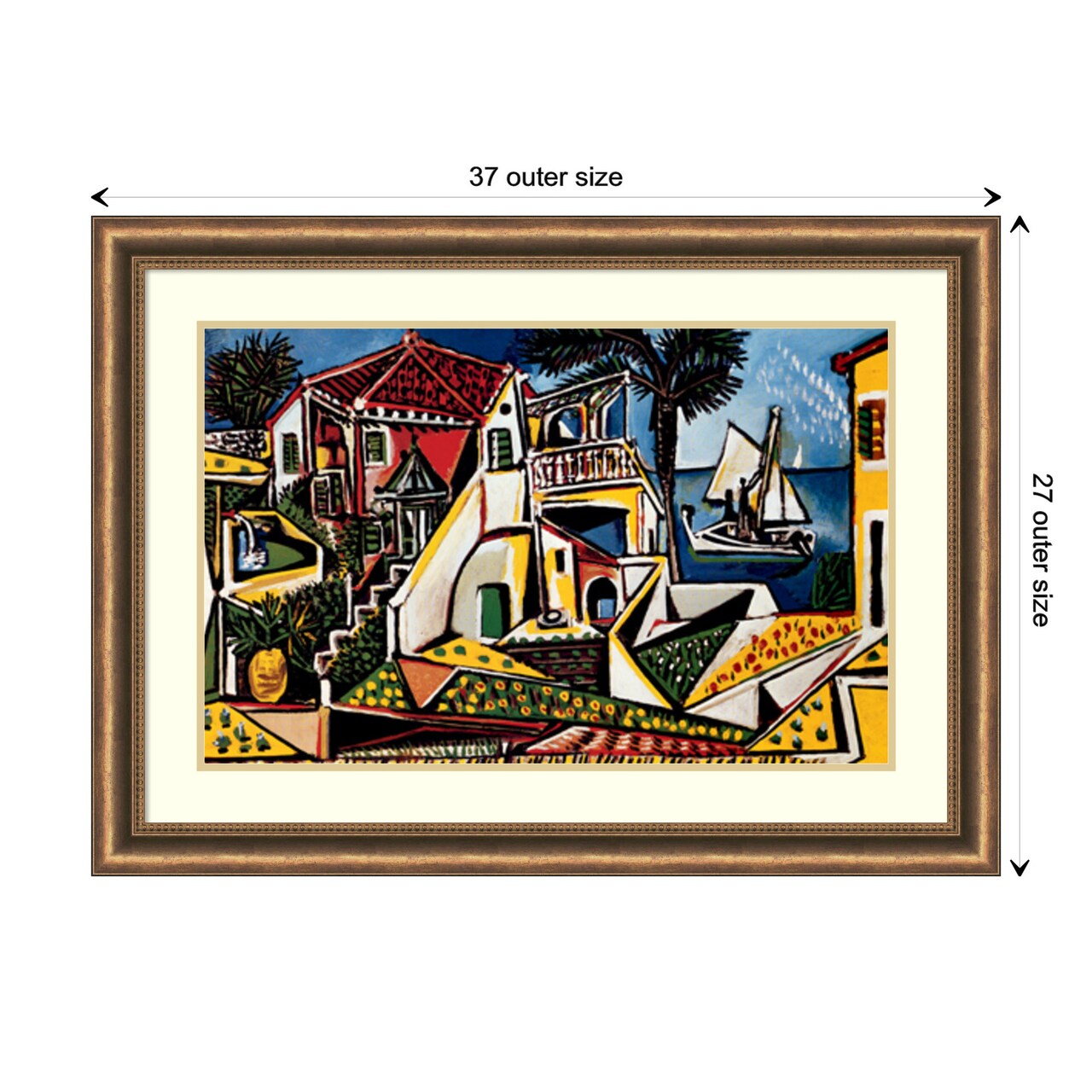 Paysage Mediterraneen by Pablo Picasso Wood Framed Wall Art Print
